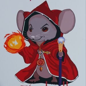 I cast fireball! Mouse wizard-Digital Art